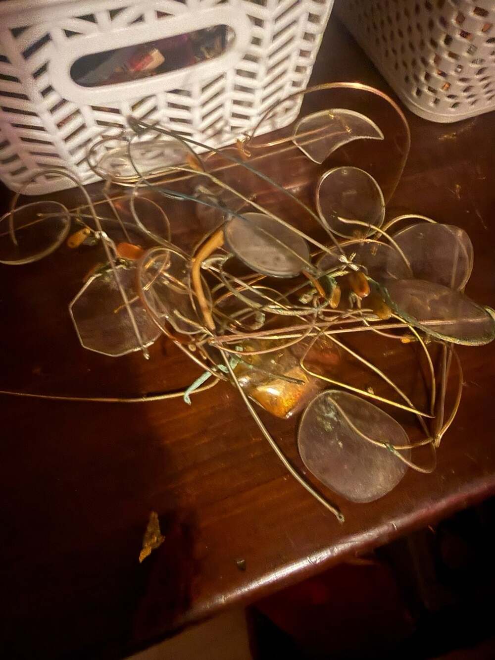 Lot of Antique Vintage Wire Rim Eyeglass Frames and Lenses for Parts